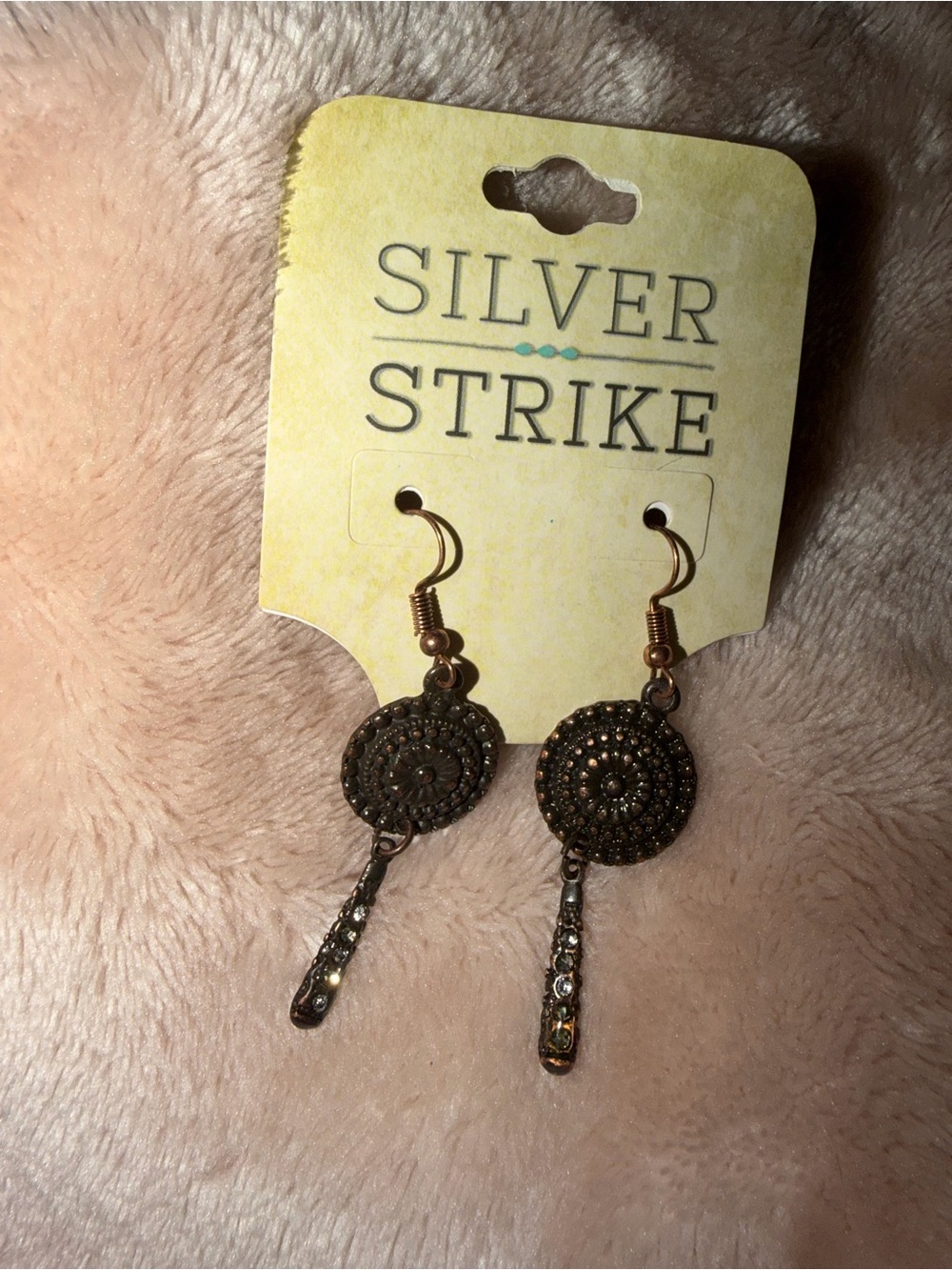 Women's Antique Bronze Drop Earrings - Brown
